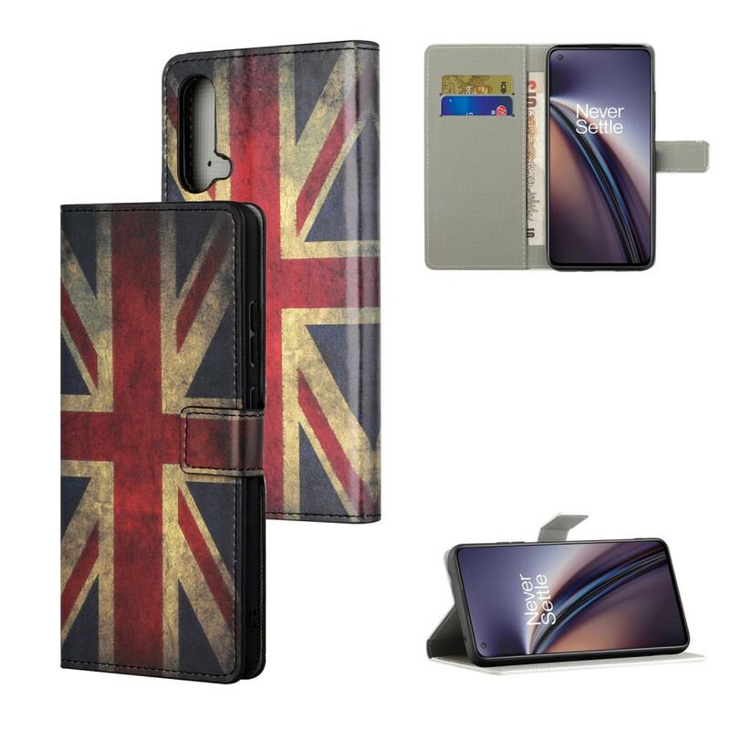 Capa Em Pele Para OnePlus Nord CE 5G Bandeira Da Inglaterra