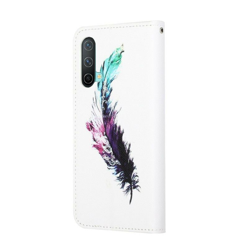 Capa Flip Para OnePlus Nord CE 5G De Cordão Pena Com Cordão