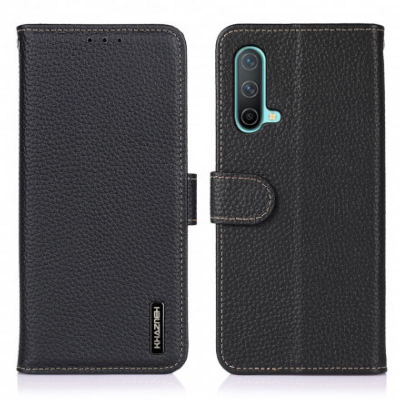 Capa Flip Para OnePlus Nord CE 5G Couro De Lichia Khazneh Rfid