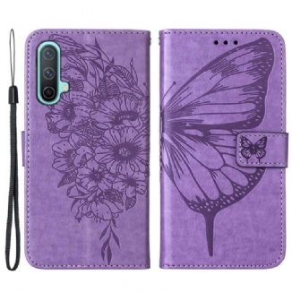 Capa Flip Para OnePlus Nord CE 5G Desenho De Borboleta