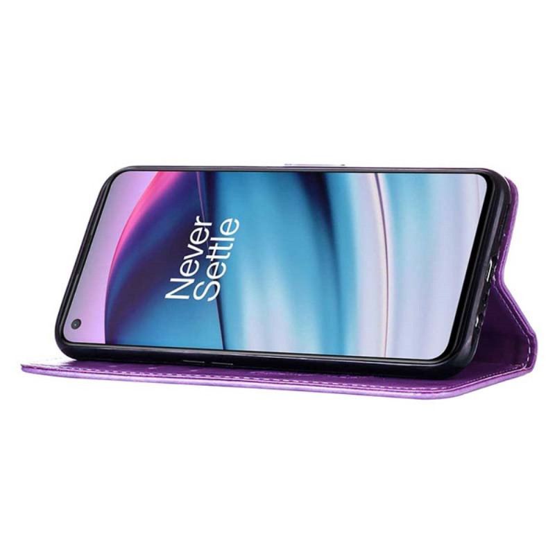 Capa Flip Para OnePlus Nord CE 5G Desenho De Borboleta