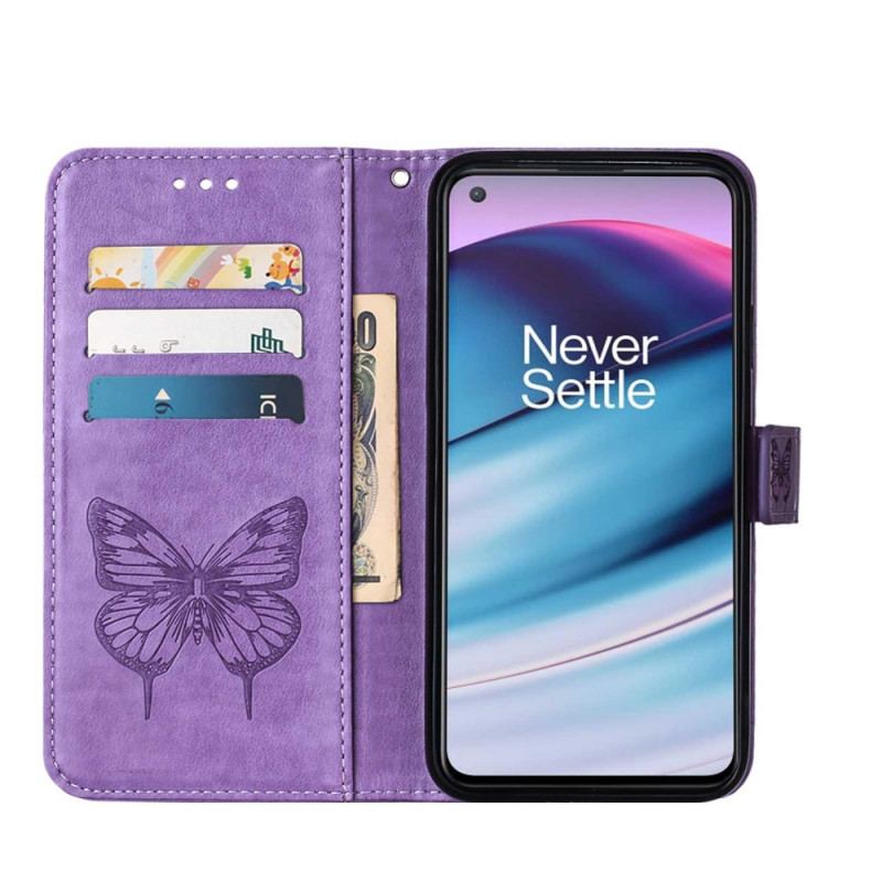 Capa Flip Para OnePlus Nord CE 5G Desenho De Borboleta