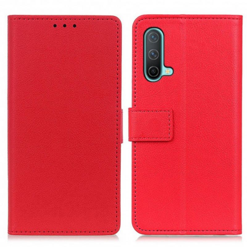 Capa Flip Para OnePlus Nord CE 5G Efeito Couro Clássico