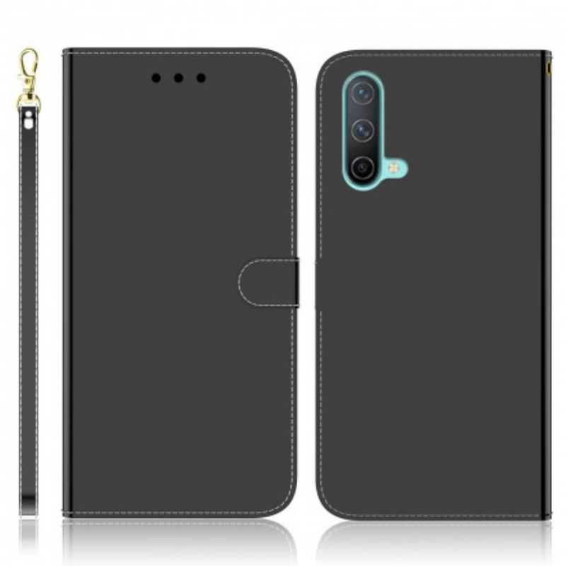 Capa Flip Para OnePlus Nord CE 5G Capa De Espelho De Couro Sintético