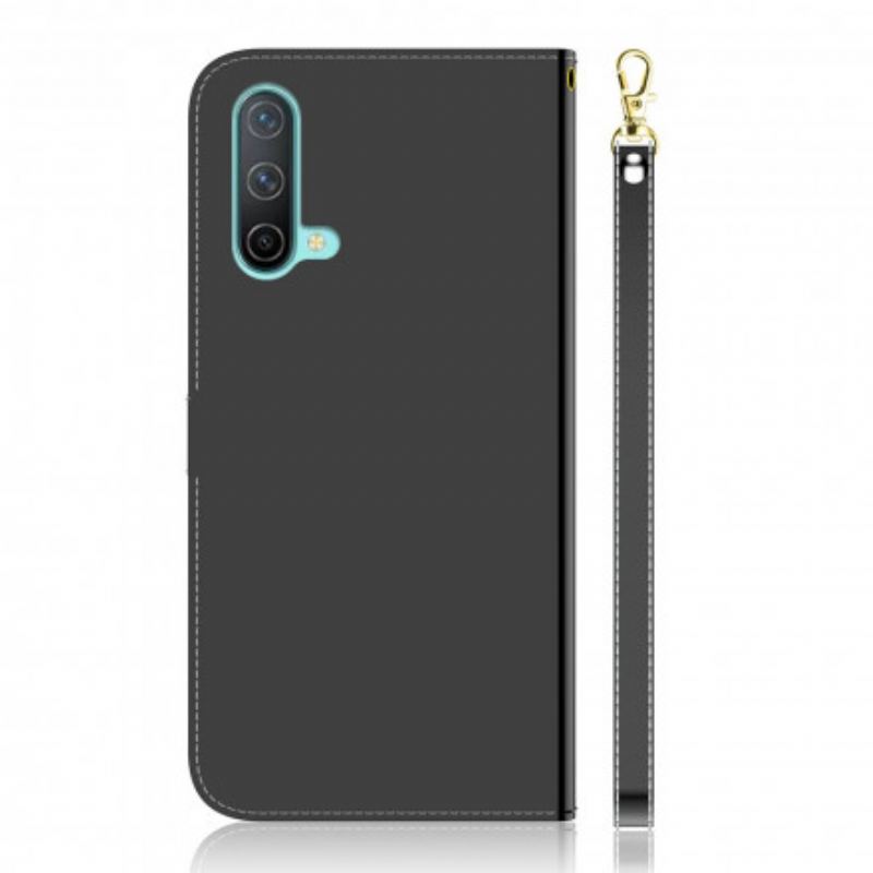 Capa Flip Para OnePlus Nord CE 5G Capa De Espelho De Couro Sintético