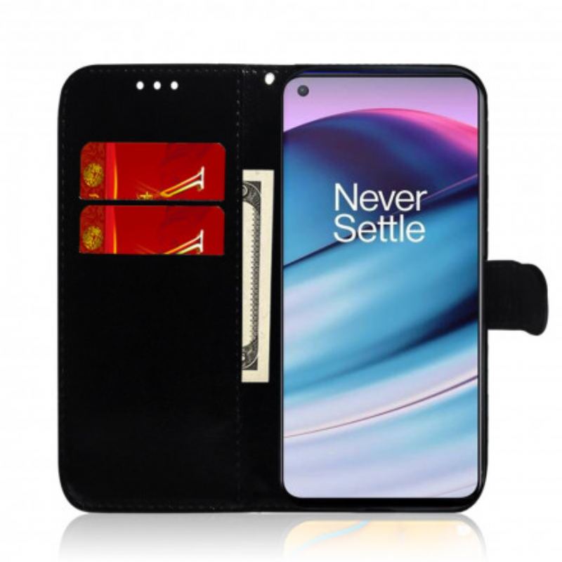 Capa Flip Para OnePlus Nord CE 5G Capa De Espelho De Couro Sintético