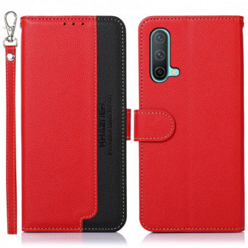 Capa Flip Para OnePlus Nord CE 5G Estilo Lichia Rfid Khazneh