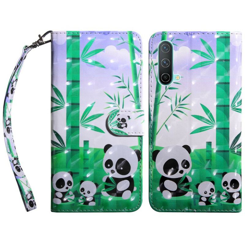 Capa Flip Para OnePlus Nord CE 5G Família Panda