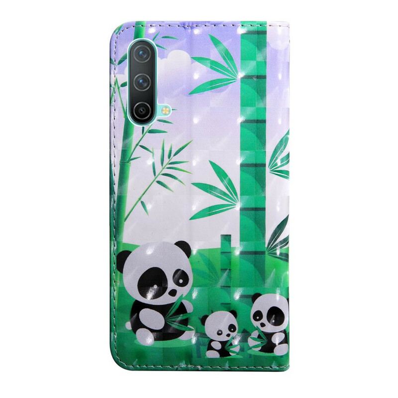 Capa Flip Para OnePlus Nord CE 5G Família Panda