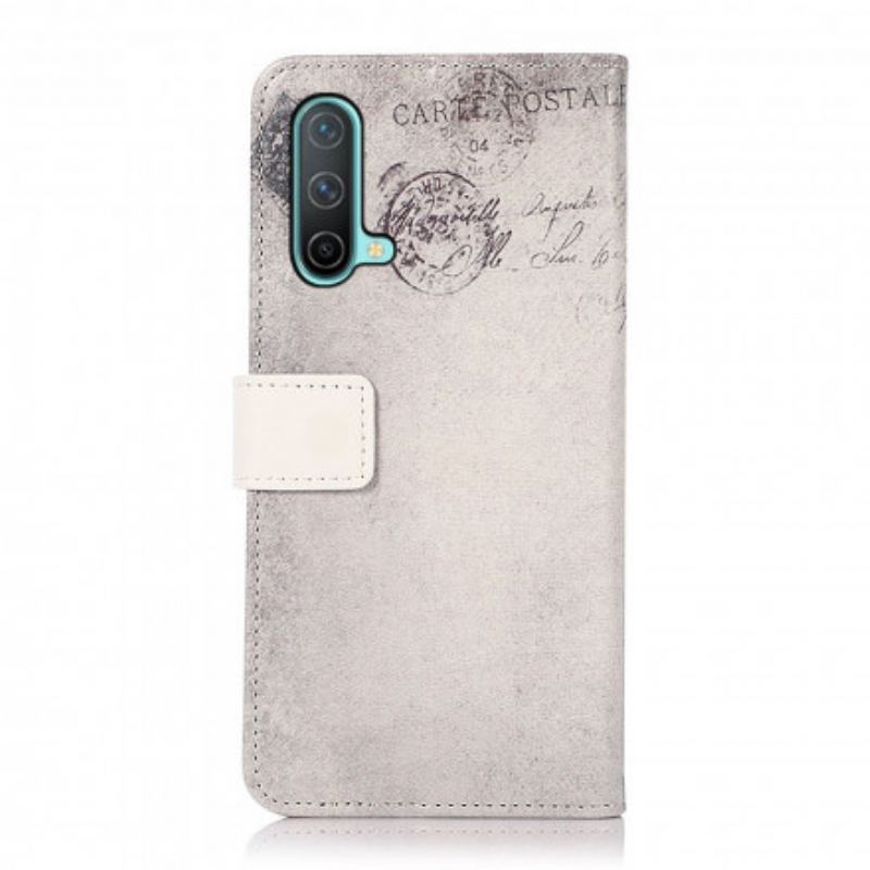 Capa Flip Para OnePlus Nord CE 5G Gato Viajante