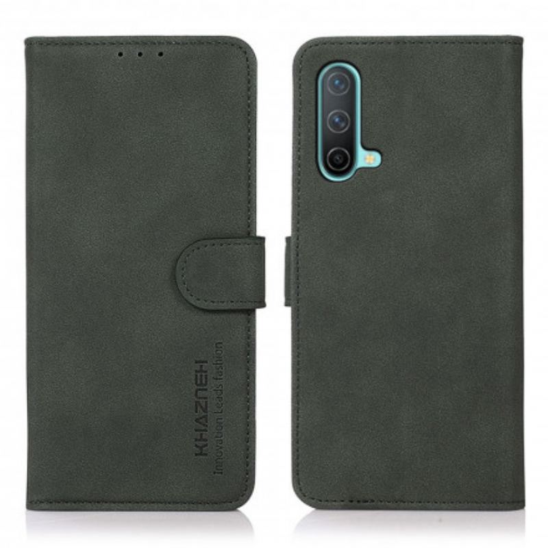 Capa Flip Para OnePlus Nord CE 5G Khazneh Moda Efeito Couro