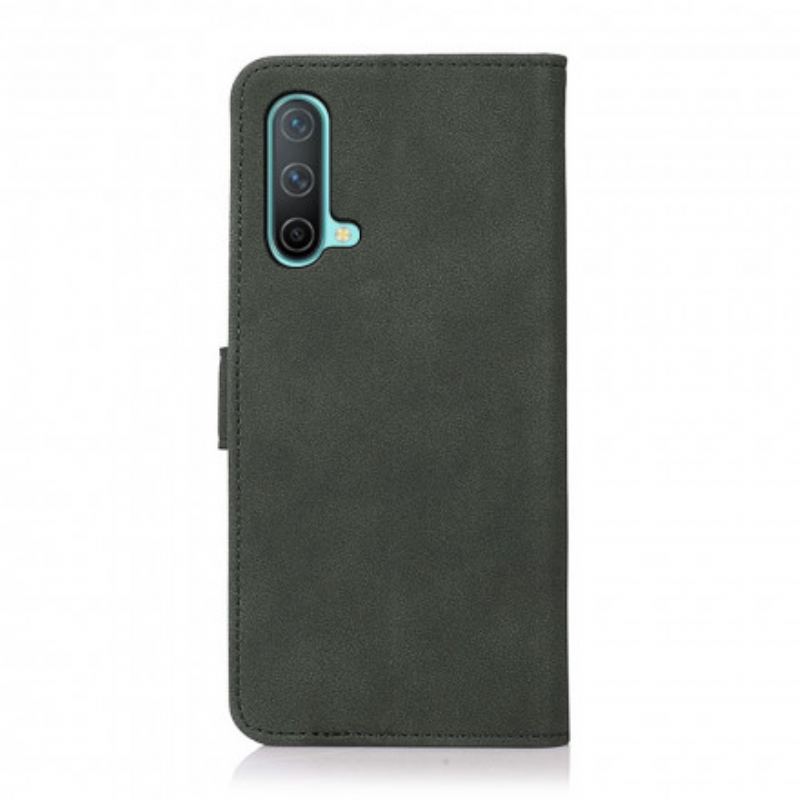 Capa Flip Para OnePlus Nord CE 5G Khazneh Moda Efeito Couro