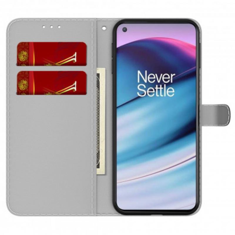 Capa Flip Para OnePlus Nord CE 5G Padrão Abstrato