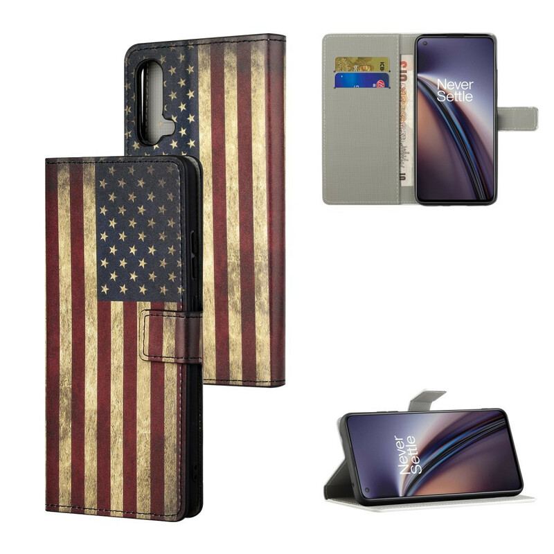 Capa Folio Para OnePlus Nord CE 5G Bandeira Americana