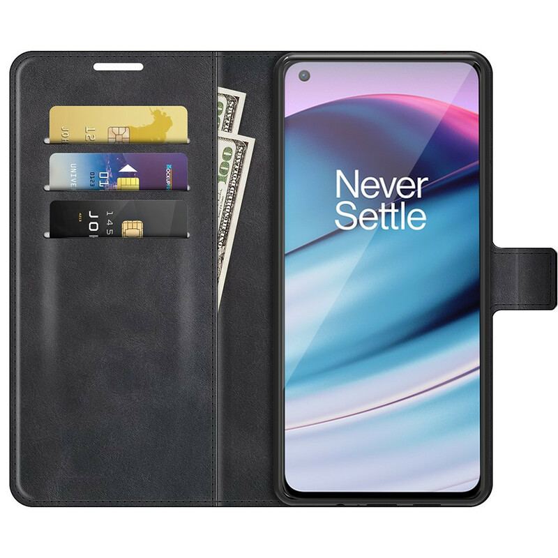 Capa Folio Para OnePlus Nord CE 5G Efeito De Couro Extremo Fino