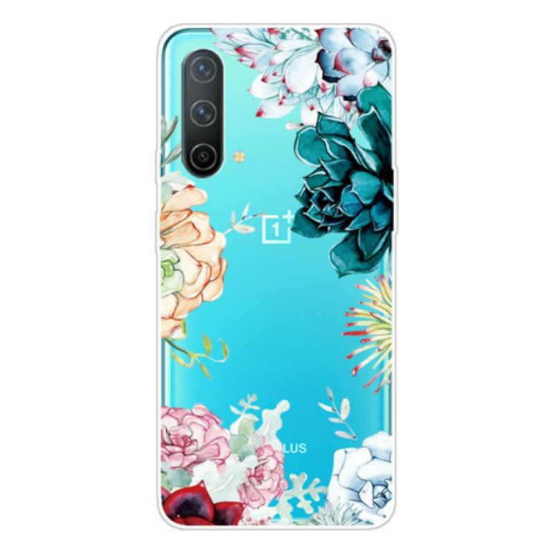 Capa Para OnePlus Nord CE 5G Flores Em Aquarela Sem Costura