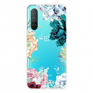 Capa Para OnePlus Nord CE 5G Flores Em Aquarela Sem Costura