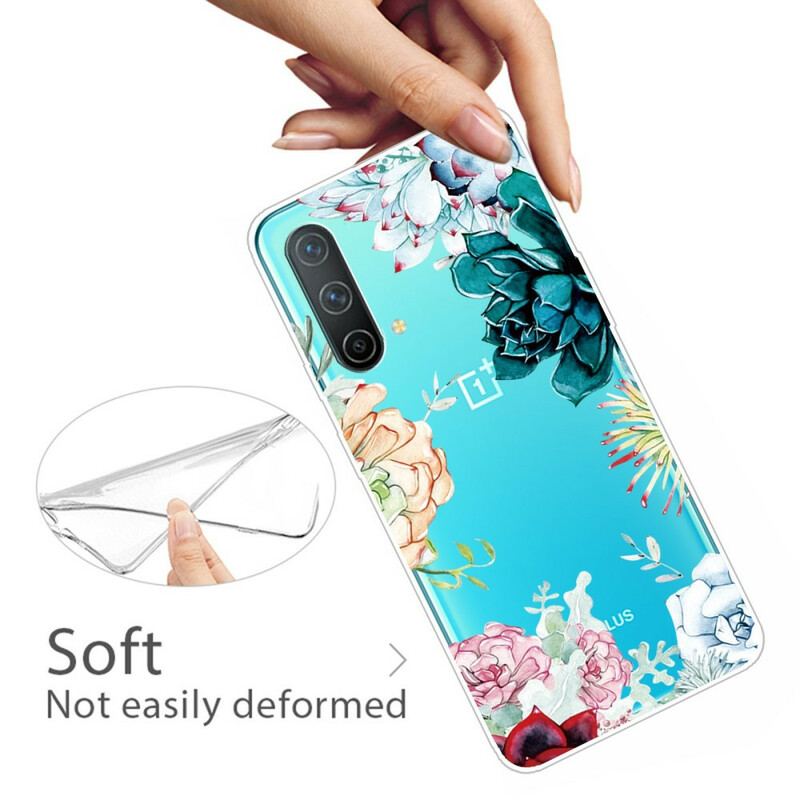 Capa Para OnePlus Nord CE 5G Flores Em Aquarela Sem Costura