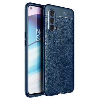 Capa Para OnePlus Nord CE 5G Linha Dupla Efeito Couro Litchi