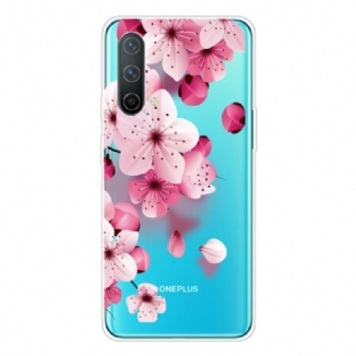 Capa Para OnePlus Nord CE 5G Pequenas Flores Cor De Rosa