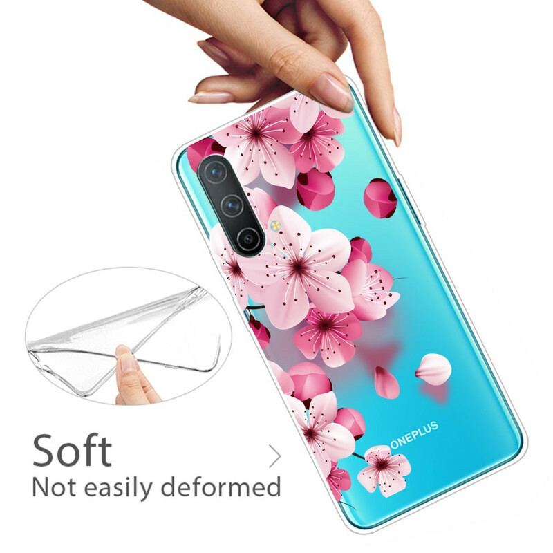 Capa Para OnePlus Nord CE 5G Pequenas Flores Cor De Rosa