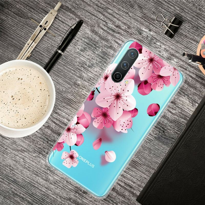 Capa Para OnePlus Nord CE 5G Pequenas Flores Cor De Rosa