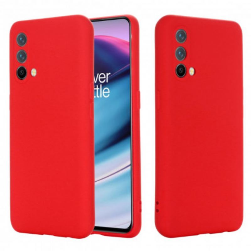 Capa Para OnePlus Nord CE 5G Silicone Líquido Com Cordão