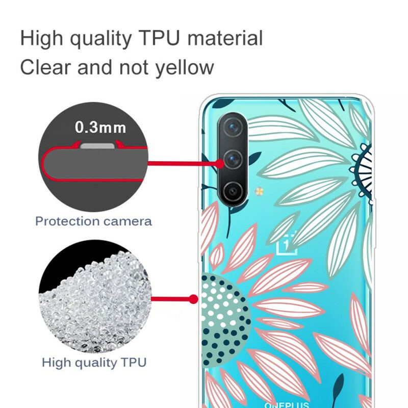 Capa Para OnePlus Nord CE 5G Uma Flor Transparente