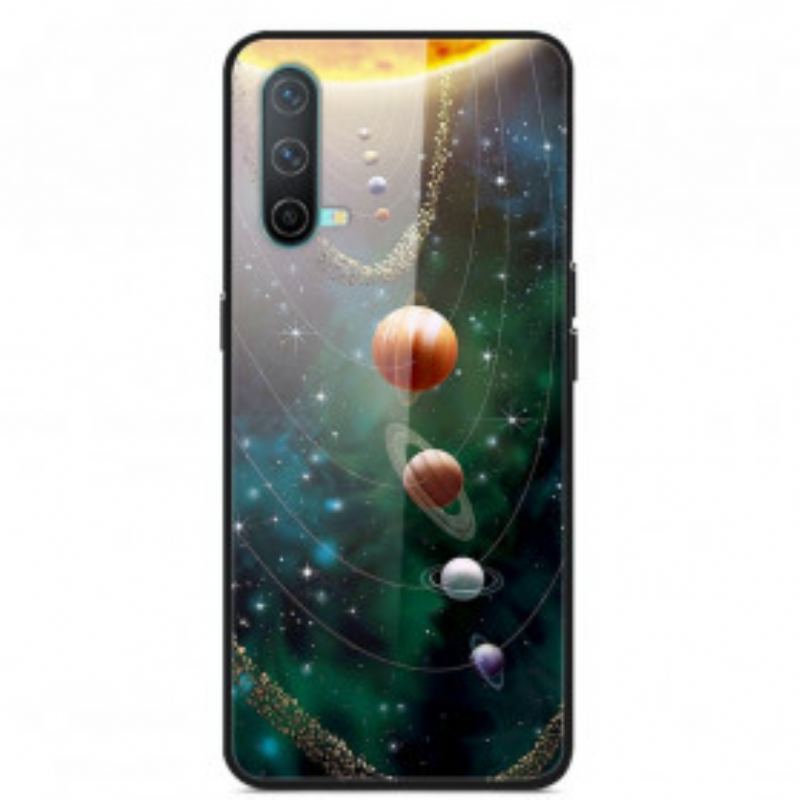 Capa Para OnePlus Nord CE 5G Vidro Temperado Do Planeta Do Sistema Solar