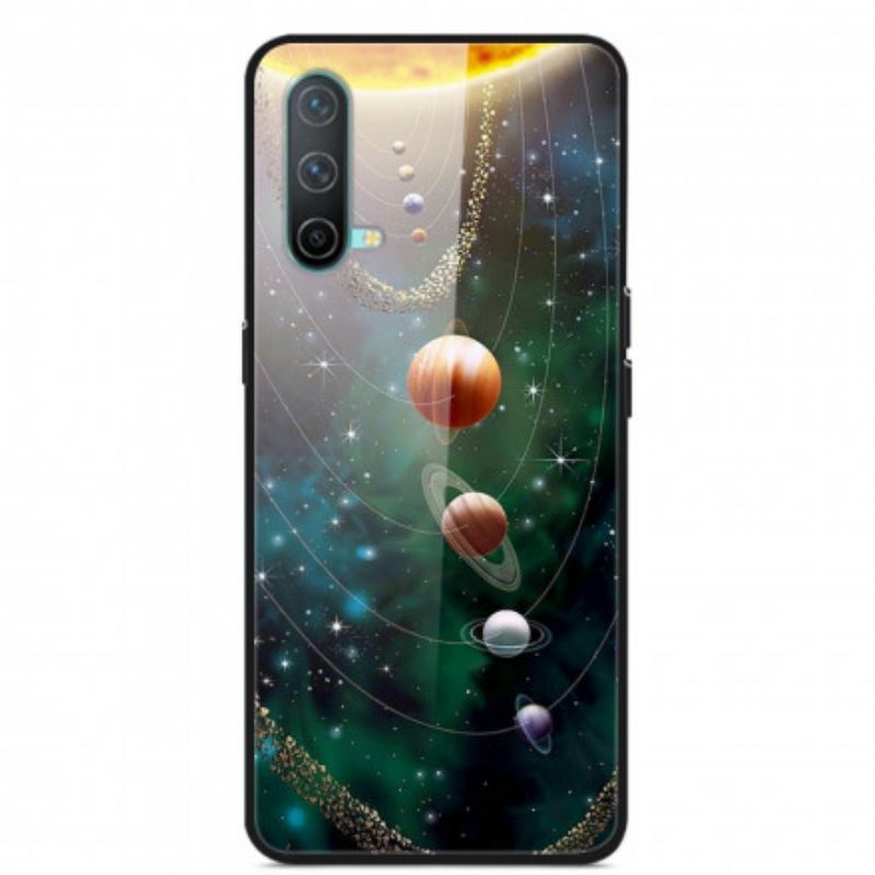 Capa Para OnePlus Nord CE 5G Vidro Temperado Do Planeta Do Sistema Solar