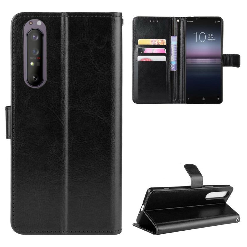 Capa De Couro Para Sony Xperia 5 II Couro Falso Chamativo