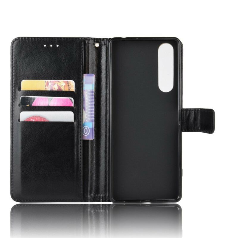 Capa De Couro Para Sony Xperia 5 II Couro Falso Chamativo