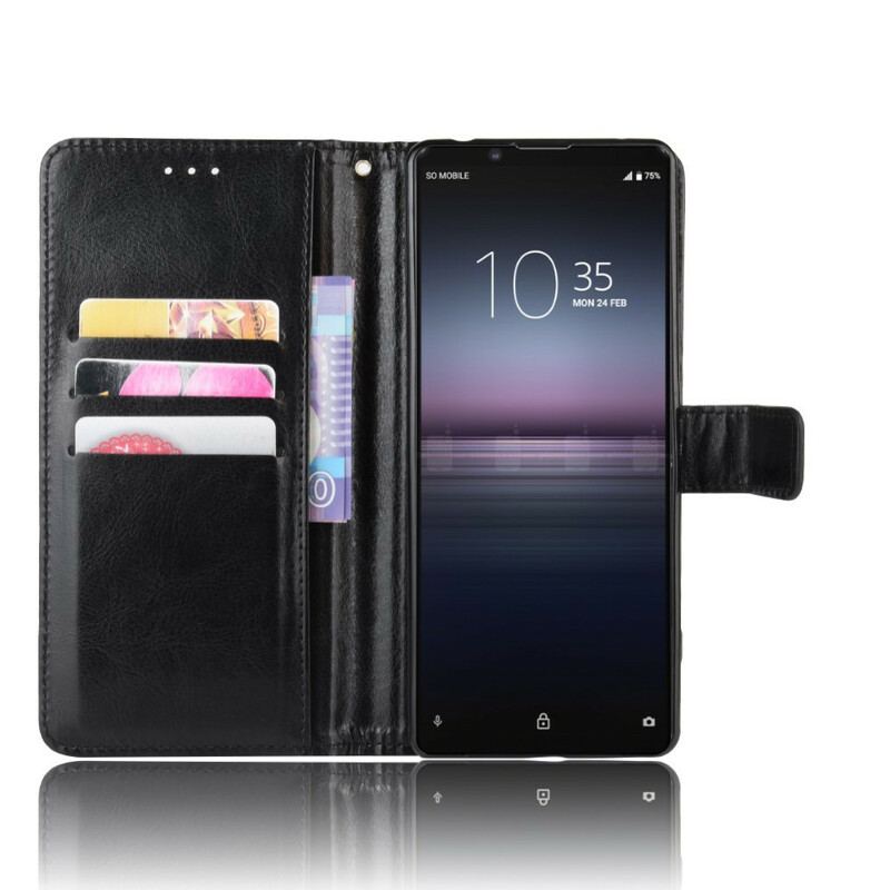 Capa De Couro Para Sony Xperia 5 II Couro Falso Chamativo