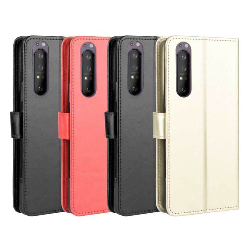 Capa De Couro Para Sony Xperia 5 II Couro Falso Chamativo