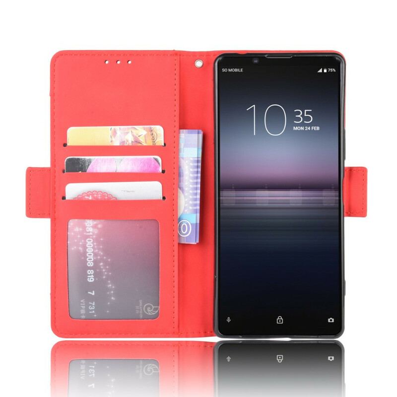 Capa De Couro Para Sony Xperia 5 II Multi-card Premier Class