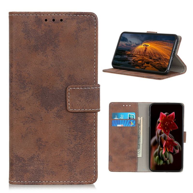 Capa Flip Para Sony Xperia 5 II Efeito Couro Vintage