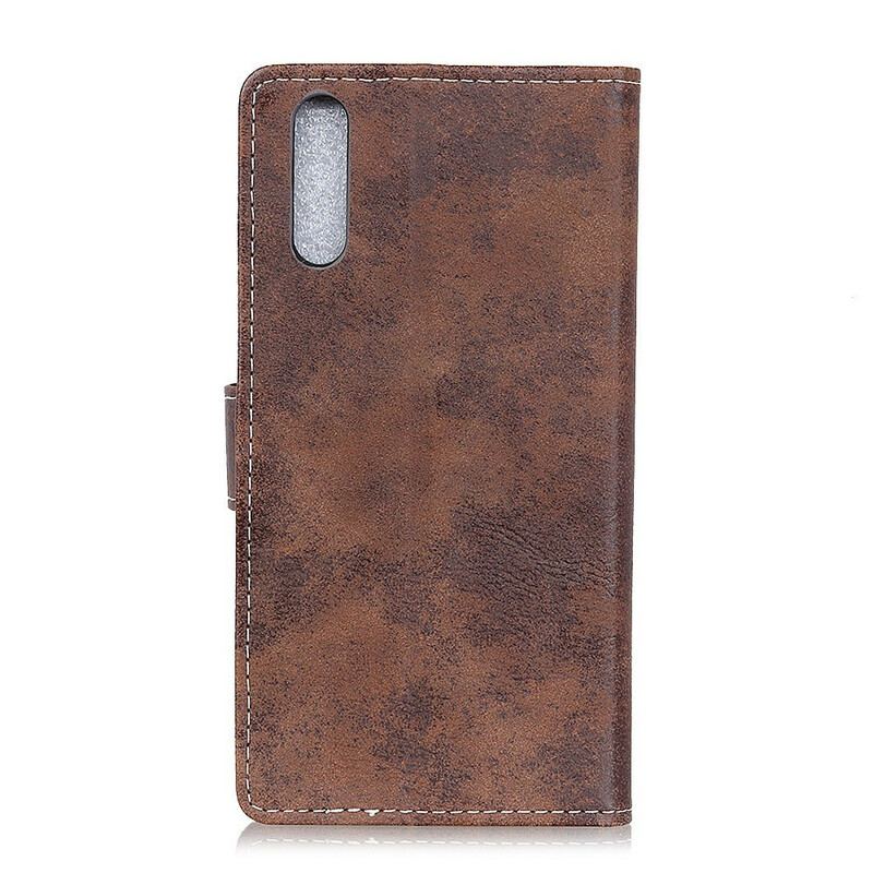 Capa Flip Para Sony Xperia 5 II Efeito Couro Vintage