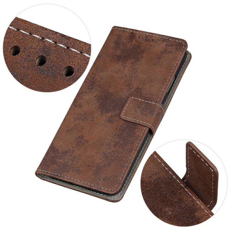 Capa Flip Para Sony Xperia 5 II Efeito Couro Vintage