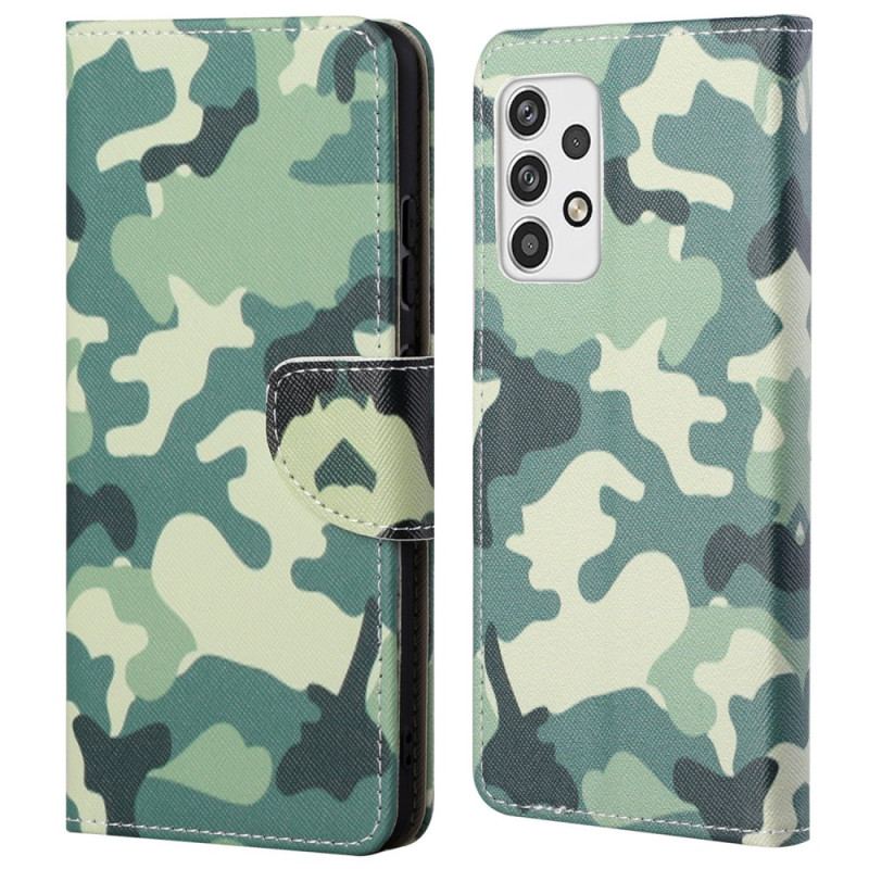 Capa De Couro Para Samsung Galaxy A23 5G Camuflagem Militar