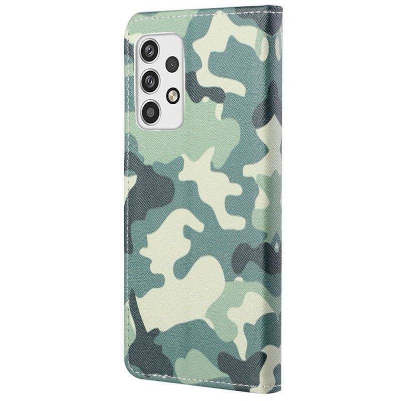 Capa De Couro Para Samsung Galaxy A23 5G Camuflagem Militar