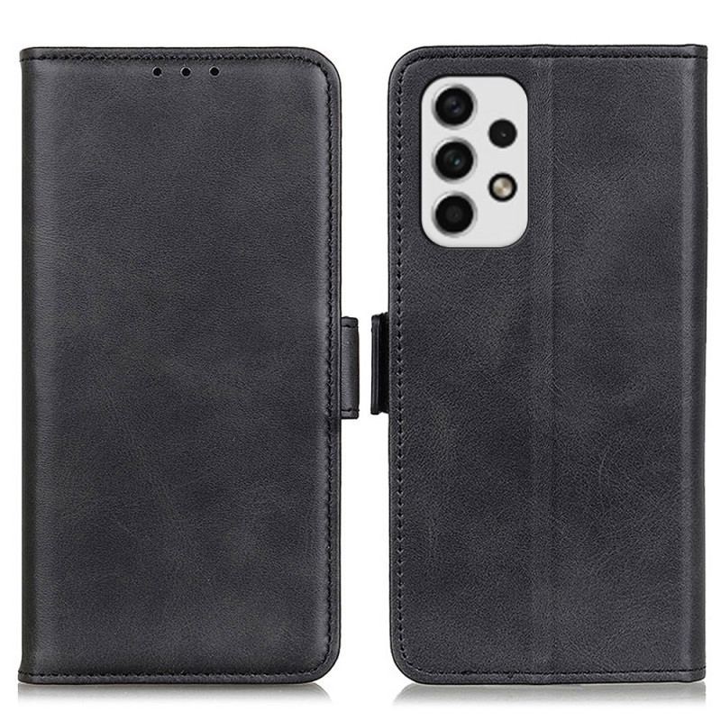 Capa De Couro Para Samsung Galaxy A23 5G Fecho Duplo