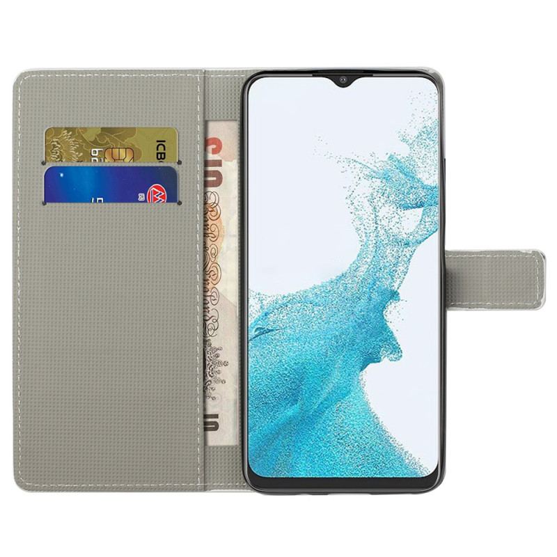 Capa De Couro Para Samsung Galaxy A23 5G Telefone Do Diabo