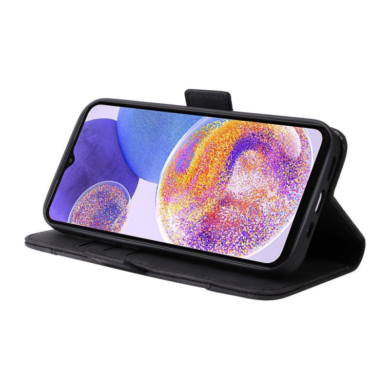 Capa De Couro Para Samsung Galaxy A23 5G Titular Do Cartão Frontal