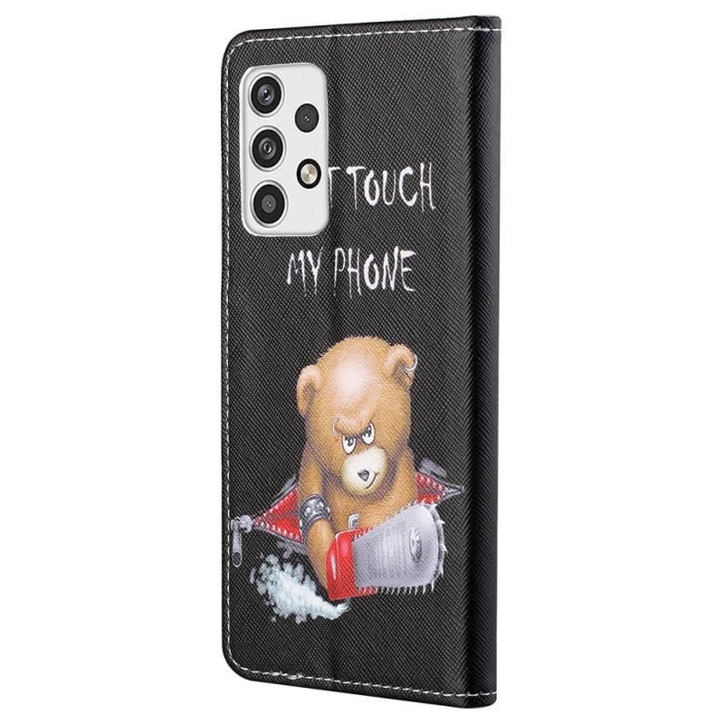 Capa De Couro Para Samsung Galaxy A23 5G Urso Perigoso