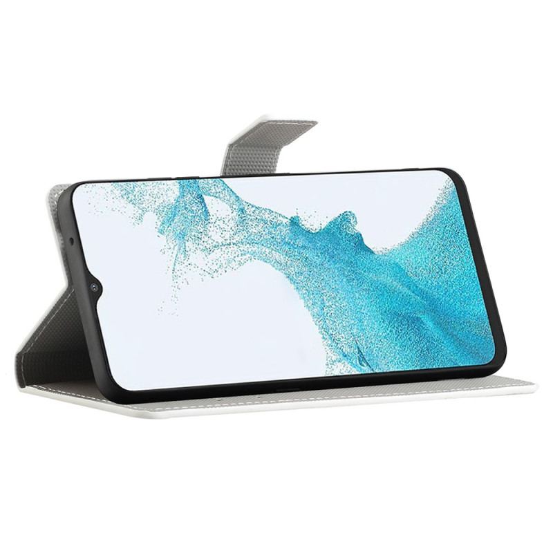 Capa Flip Para Samsung Galaxy A23 5G Borboleta Azul