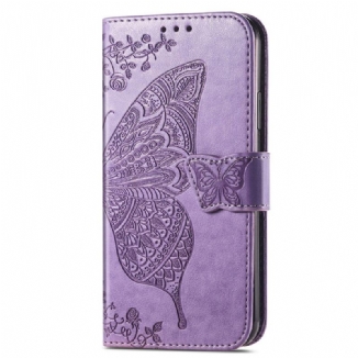 Capa Flip Para Samsung Galaxy A23 5G Borboleta Barroca