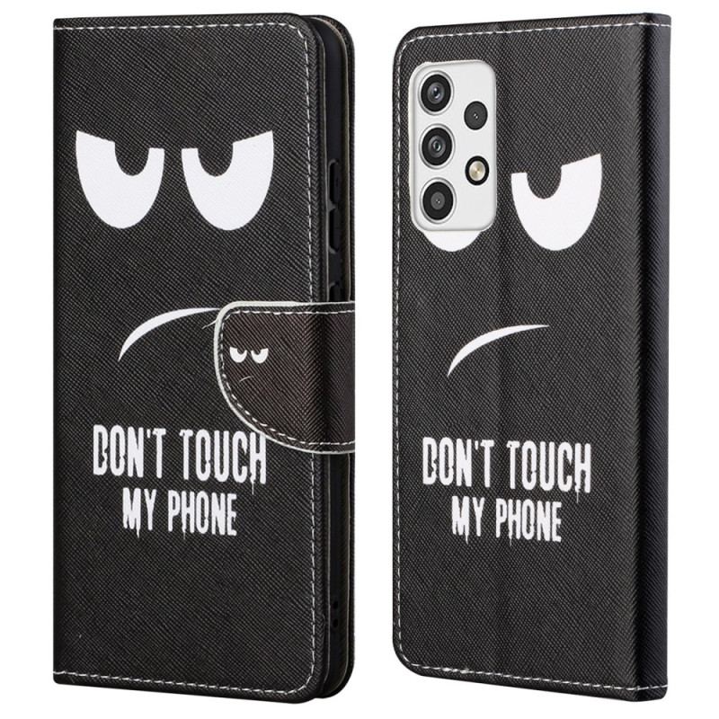 Capa Flip Para Samsung Galaxy A23 5G Não Toque No Meu Telefone