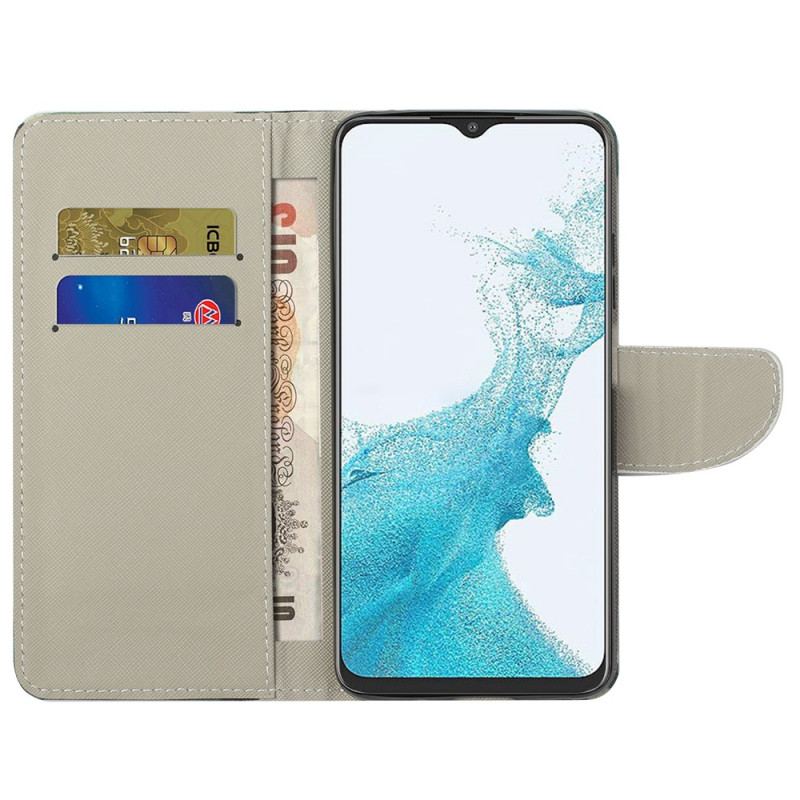 Capa Flip Para Samsung Galaxy A23 5G Não Toque No Meu Telefone