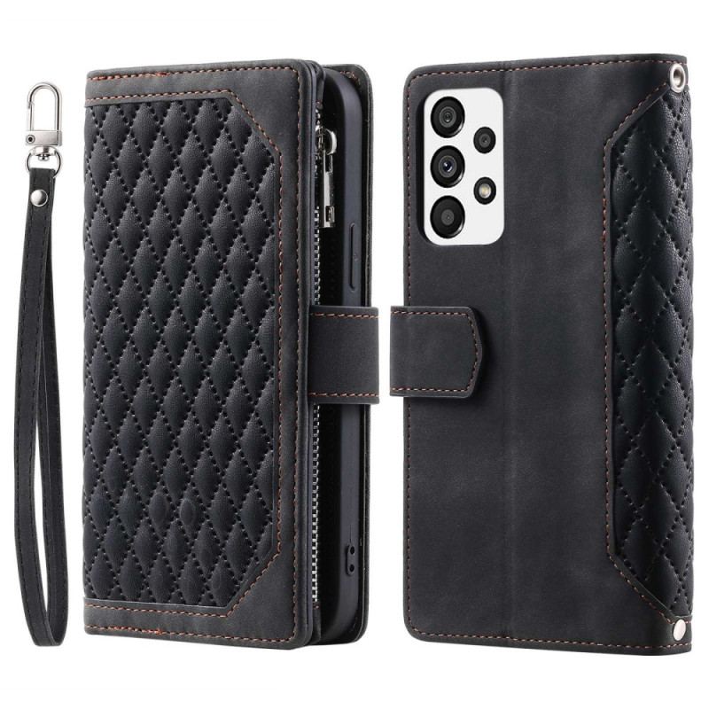 Capa Folio Para Samsung Galaxy A23 5G Estilo Acolchoado