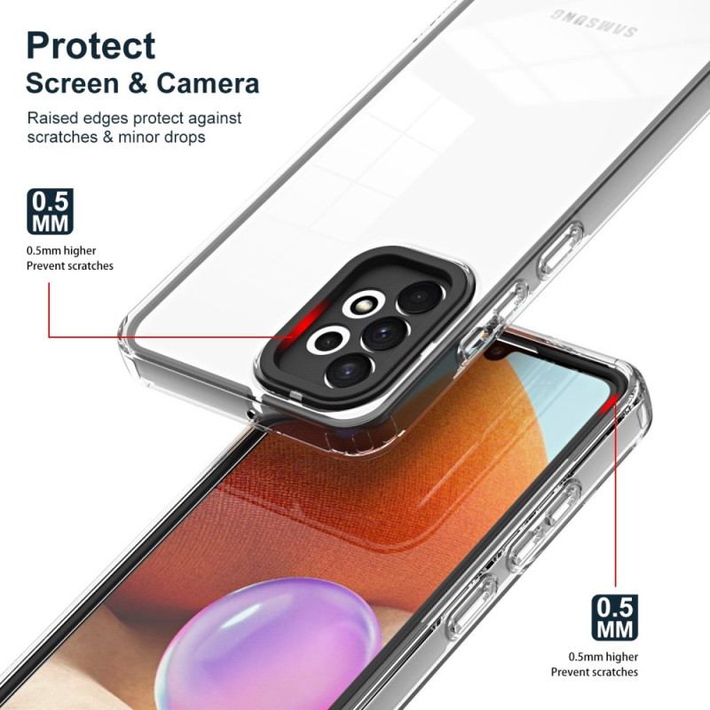 Capa Para Samsung Galaxy A23 5G Bordas Coloridas Transparentes